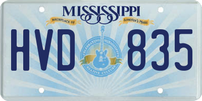 MS license plate HVD835