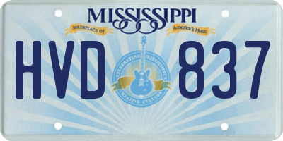 MS license plate HVD837