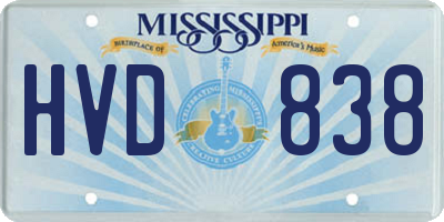 MS license plate HVD838