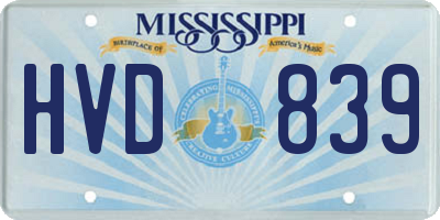 MS license plate HVD839