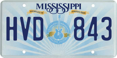 MS license plate HVD843
