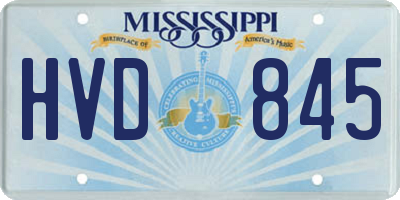 MS license plate HVD845