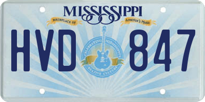 MS license plate HVD847
