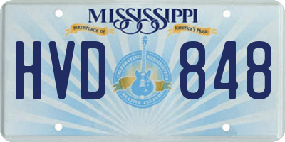 MS license plate HVD848