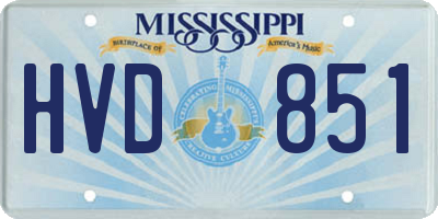 MS license plate HVD851