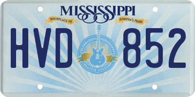 MS license plate HVD852