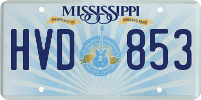 MS license plate HVD853