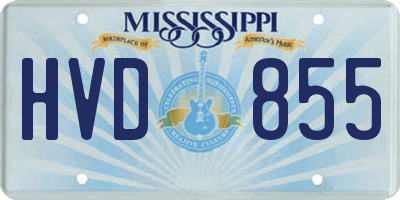 MS license plate HVD855