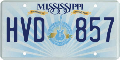 MS license plate HVD857
