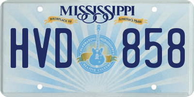 MS license plate HVD858