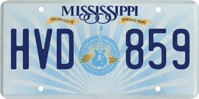 MS license plate HVD859