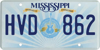 MS license plate HVD862