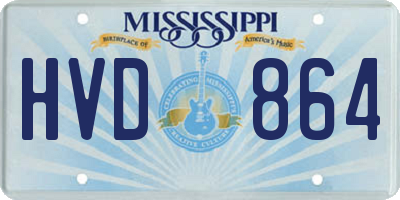 MS license plate HVD864