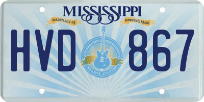 MS license plate HVD867