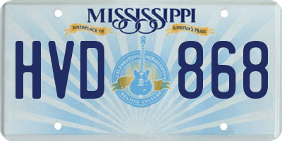 MS license plate HVD868