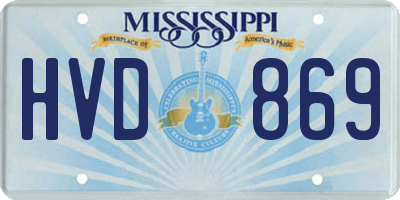 MS license plate HVD869