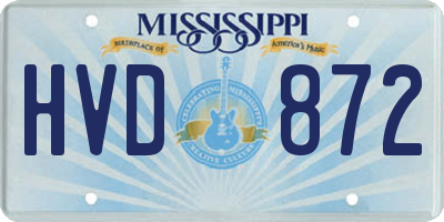 MS license plate HVD872