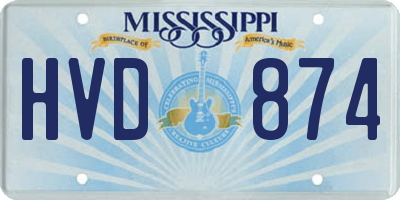 MS license plate HVD874