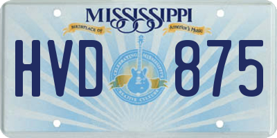 MS license plate HVD875