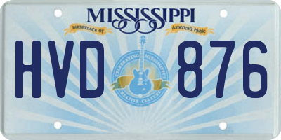 MS license plate HVD876
