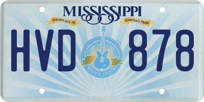 MS license plate HVD878