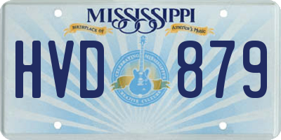 MS license plate HVD879