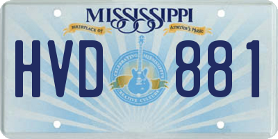 MS license plate HVD881