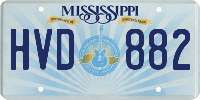 MS license plate HVD882