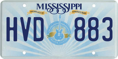 MS license plate HVD883