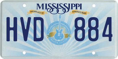 MS license plate HVD884