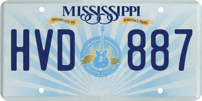 MS license plate HVD887