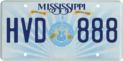 MS license plate HVD888