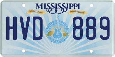 MS license plate HVD889