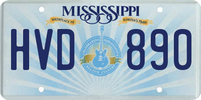 MS license plate HVD890