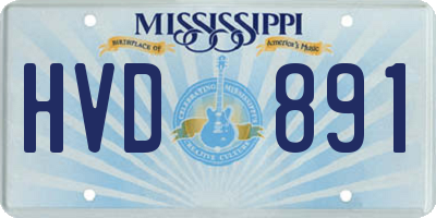 MS license plate HVD891
