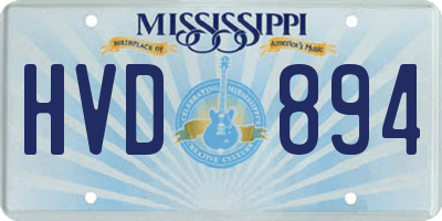MS license plate HVD894