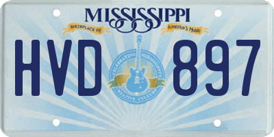 MS license plate HVD897