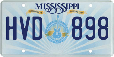 MS license plate HVD898