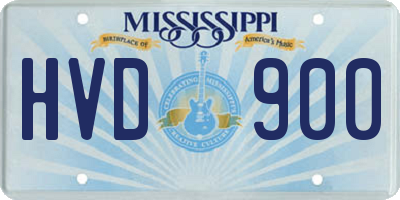 MS license plate HVD900
