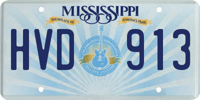 MS license plate HVD913
