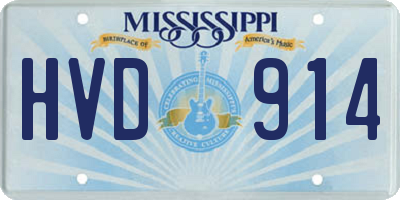 MS license plate HVD914