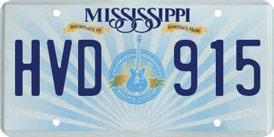 MS license plate HVD915