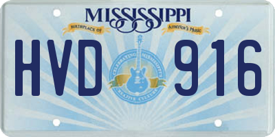 MS license plate HVD916