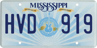 MS license plate HVD919