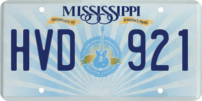 MS license plate HVD921
