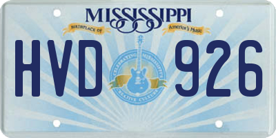 MS license plate HVD926