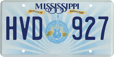 MS license plate HVD927