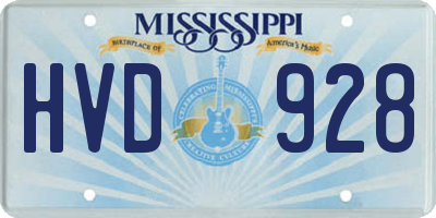 MS license plate HVD928