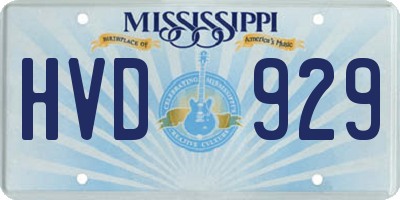 MS license plate HVD929