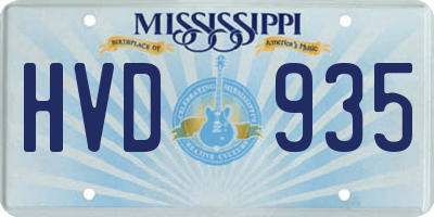 MS license plate HVD935